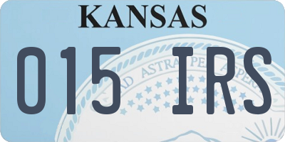 KS license plate 015IRS