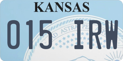 KS license plate 015IRW