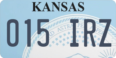 KS license plate 015IRZ