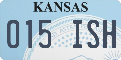 KS license plate 015ISH