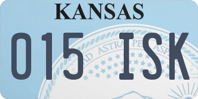 KS license plate 015ISK