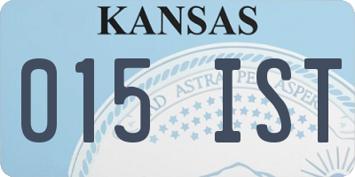 KS license plate 015IST