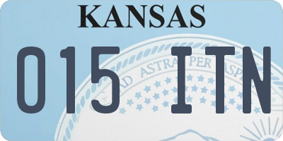 KS license plate 015ITN