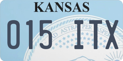 KS license plate 015ITX