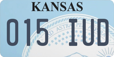 KS license plate 015IUD