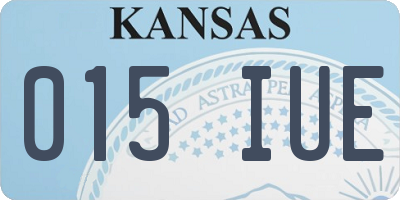 KS license plate 015IUE