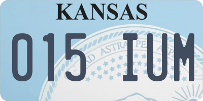 KS license plate 015IUM