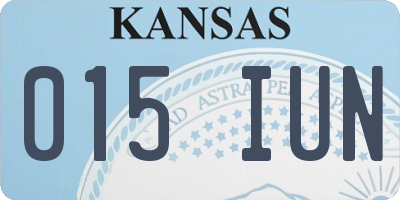 KS license plate 015IUN