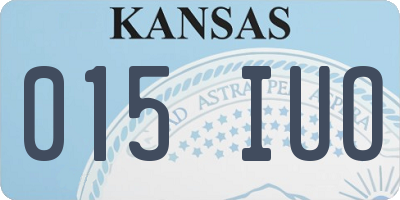 KS license plate 015IUO