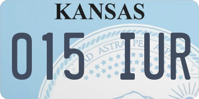 KS license plate 015IUR