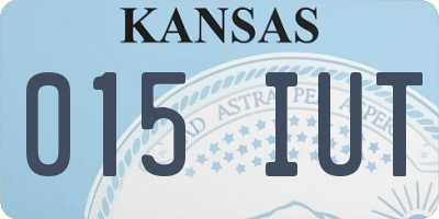 KS license plate 015IUT