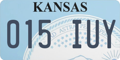KS license plate 015IUY