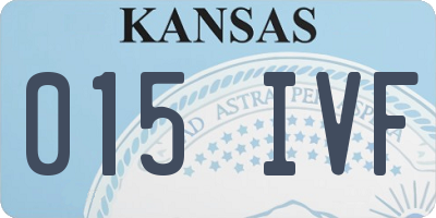 KS license plate 015IVF