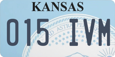 KS license plate 015IVM