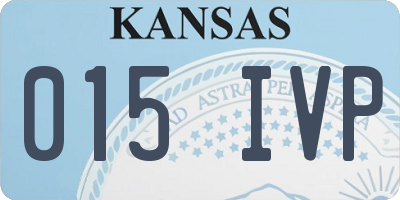 KS license plate 015IVP