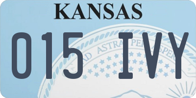 KS license plate 015IVY