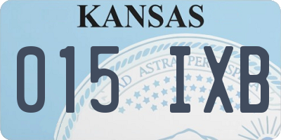 KS license plate 015IXB
