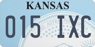 KS license plate 015IXC