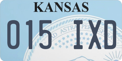 KS license plate 015IXD