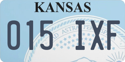 KS license plate 015IXF