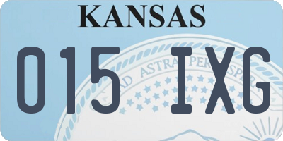 KS license plate 015IXG