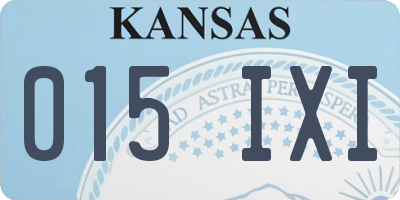 KS license plate 015IXI