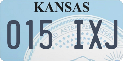 KS license plate 015IXJ