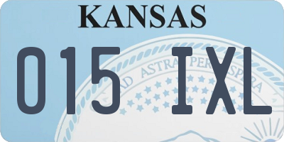 KS license plate 015IXL