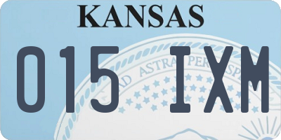 KS license plate 015IXM