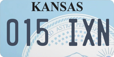 KS license plate 015IXN