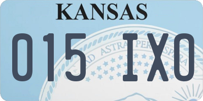 KS license plate 015IXO