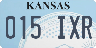 KS license plate 015IXR