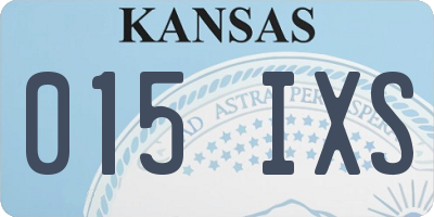 KS license plate 015IXS