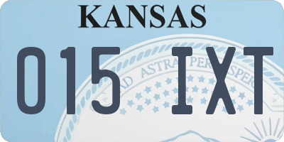 KS license plate 015IXT