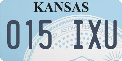 KS license plate 015IXU