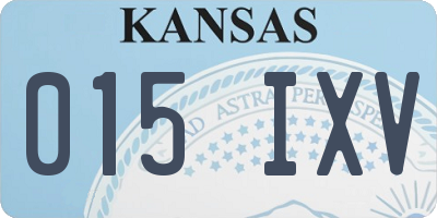 KS license plate 015IXV