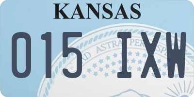 KS license plate 015IXW