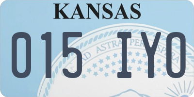 KS license plate 015IYO