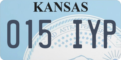 KS license plate 015IYP