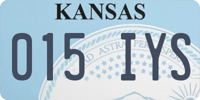 KS license plate 015IYS