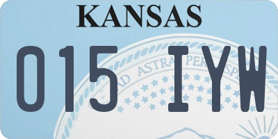 KS license plate 015IYW