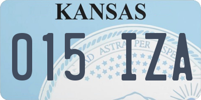 KS license plate 015IZA