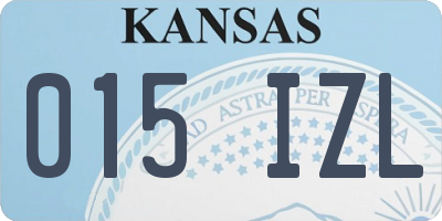 KS license plate 015IZL