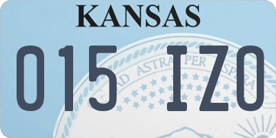 KS license plate 015IZO