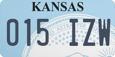 KS license plate 015IZW