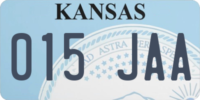 KS license plate 015JAA