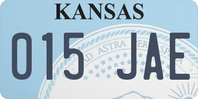 KS license plate 015JAE