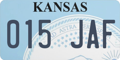 KS license plate 015JAF