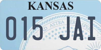 KS license plate 015JAI