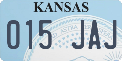 KS license plate 015JAJ